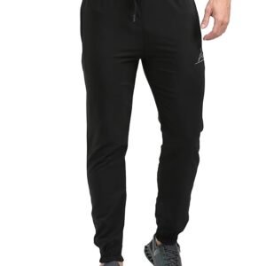 NS Parachute Lycra Track Pants with Ankle Rib-Black