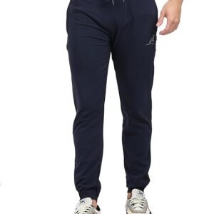 NS Parachute Lycra Track Pants with Ankle Rib-Navy Blue