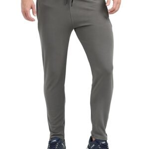 Dobby Lycra Track Pants-Light Gray
