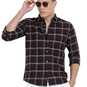 Cotton Oxford Fabric Shirt-Coffee Brown