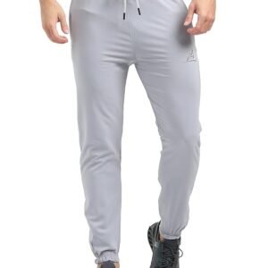 NS Parachute Lycra Track Pants with Ankle Rib-Light Gray