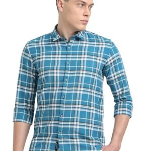 Cotton Oxford Fabric Shirt-Turquoise Blue