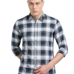 Cotton Oxford Fabric Shirt-Navy Blue